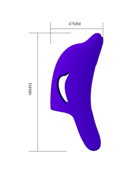 PRETTY LOVE - DELPHINI PODEROSO ESTIMULADOR DE DEDO AZUL OSCURO 