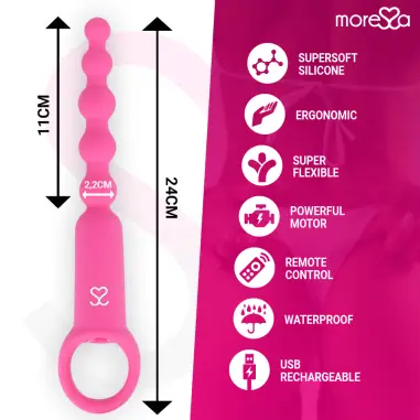 Ronie Potente Rosario Anal Control Remoto Rosa | Moressa