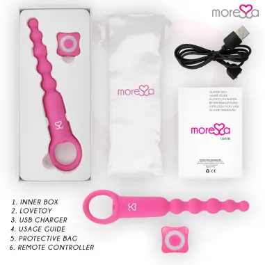 Ronie Potente Rosario Anal Control Remoto Rosa | Moressa