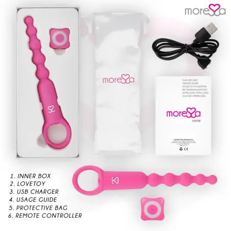 Ronie Potente Rosario Anal Control Remoto Rosa | Moressa