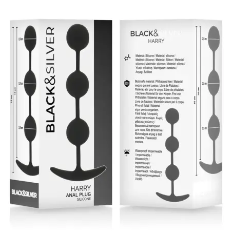 Harry Rosario Anal 3 Esferas Silicona 14 cm | Black&silver