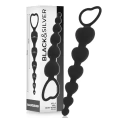 BLACK&SILVER - MILA CADENA ANAL DE CORAZONES 18 CM 2