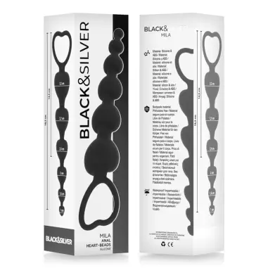 Mila Cadena Anal de Corazones 18 cm | Black&silver