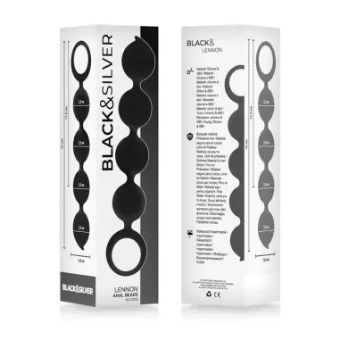 Lennon Rosario Anal 4 Esferas Silicona 15 cm | Black&silver