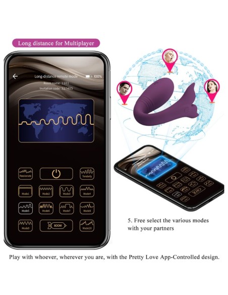 PRETTY LOVE - JAYLEEN VIBRADOR APP CONTROL REMOTO LILA 