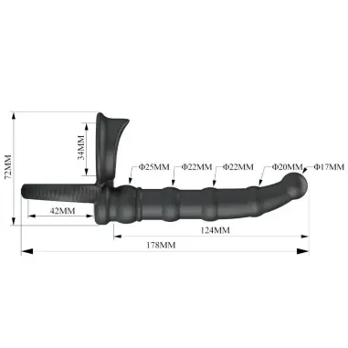 Tatum Anillo Vibrador Pene con Plug 10 Vibraciones Negro