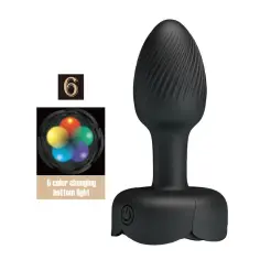 PRETTY LOVE - PLUG ANAL VIBRADOR 10 MODOS RECARGABLE NEGRO 2