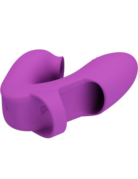 PRETTY LOVE - ATHENA VIBRADOR DE DEDO CON ESTIMULADOR CLÍTORIS MORADO 