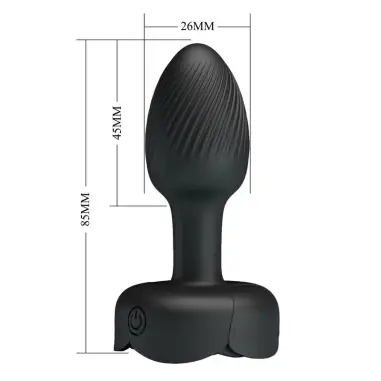 Plug Anal Vibrador 10 Modos Recargable Negro | Pretty Love