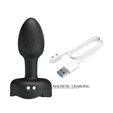 Plug Anal Vibrador 10 Modos Recargable Negro | Pretty Love