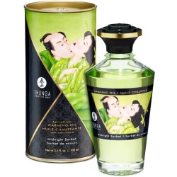 SHUNGA - ACEITE MASAJE EFECTO CALOR SABOR SORBETE DE MEDIANOCHE 100 ML SHUNGA OILS