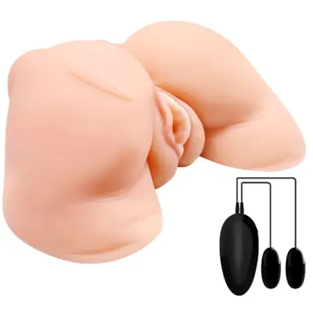 Vagina y Ano con Malla Realista con Vibración | Crazy Bull