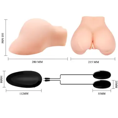 Vagina y Ano con Malla Realista con Vibración | Crazy Bull