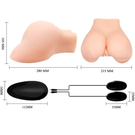 Vagina y Ano con Malla Realista con Vibración | Crazy Bull