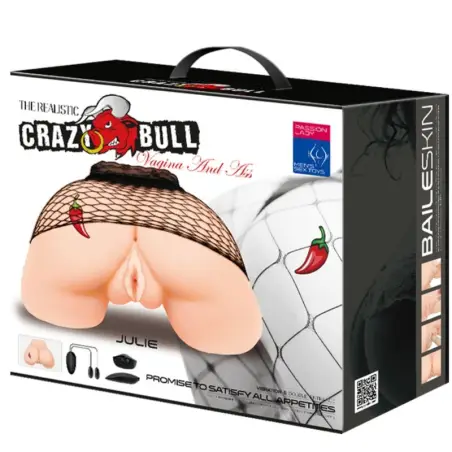 Vagina y Ano con Malla Realista con Vibración | Crazy Bull
