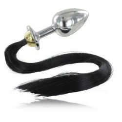 METAL HARD - PLUG ANAL ACERO CON COLA 8.89CM METAL HARD