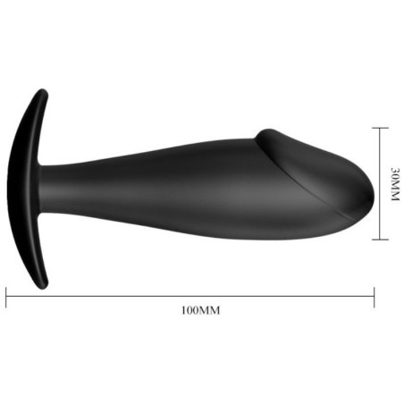 PRETTY LOVE - PLUG ANAL SILICONA FORMA PENE NEGRO PRETTY LOVE BOTTOM