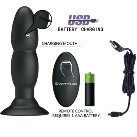 PRETTY LOVE - PLUG VIBRADOR Y ROTACIÓN POR CONTROL REMOTO PRETTY LOVE BOTTOM