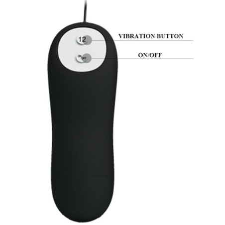 PRETTY LOVE - PLUG ANAL SILICONA FORMA ANCLA 12 MODOS VIBRACIÓN NEGRO PRETTY LOVE BOTTOM