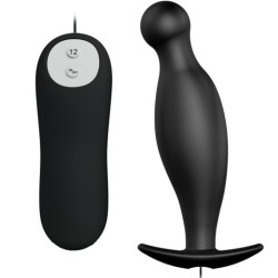 PRETTY LOVE - PLUG ANAL SILICONA 12 MODOS VIBRACIÓN NEGRO PRETTY LOVE
