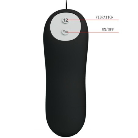 PRETTY LOVE - PLUG ANAL SILICONA 12 MODOS VIBRACIÓN NEGRO PRETTY LOVE