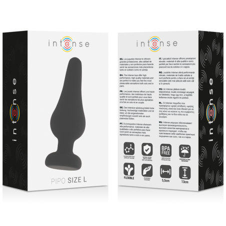 INTENSE - ANAL PLUG PIPO L SILICONE NEGRO 13 CM INTENSE ANAL TOYS