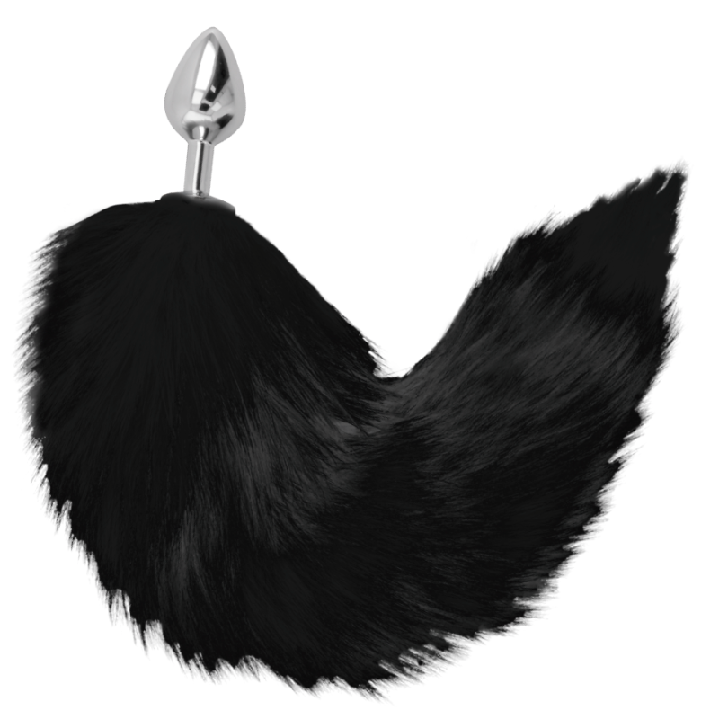 DARKNESS - PLUG ANAL SILVER 8 CM CON COLA NEGRO 