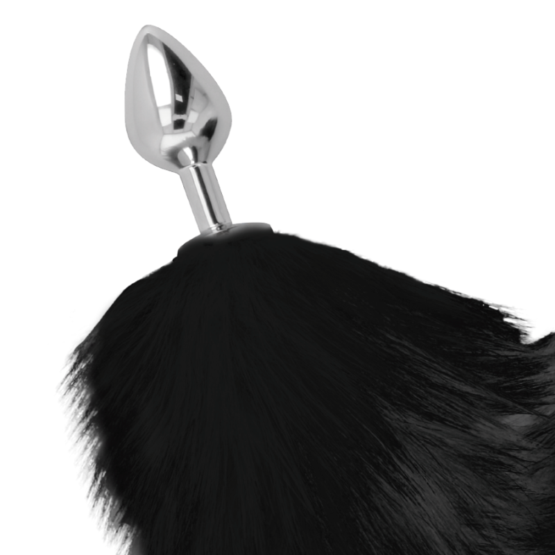 DARKNESS - PLUG ANAL SILVER 8 CM CON COLA NEGRO 