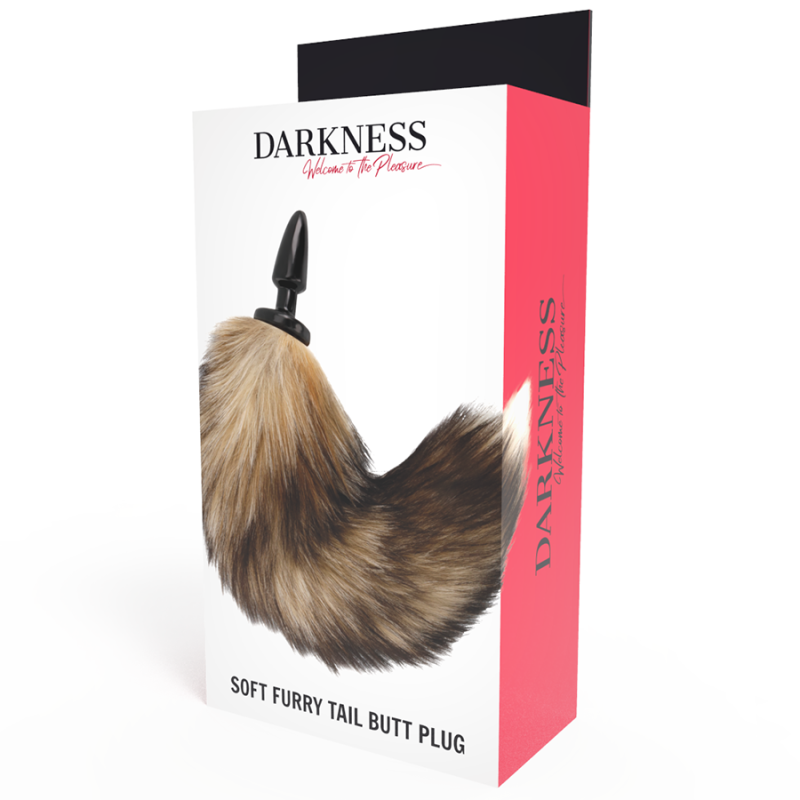 DARKNESS - COLA NATURAL CON PLUG ANAL SILICONA 10 CM 