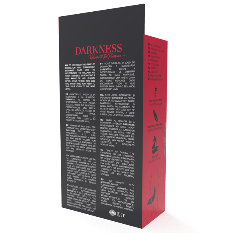 DARKNESS - COLA NATURAL CON PLUG ANAL SILICONA 10 CM 