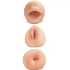 KIT 3 MASTURBADORES REALISTAS BOCA, VAGINA Y ANO FANTA FLESH 2