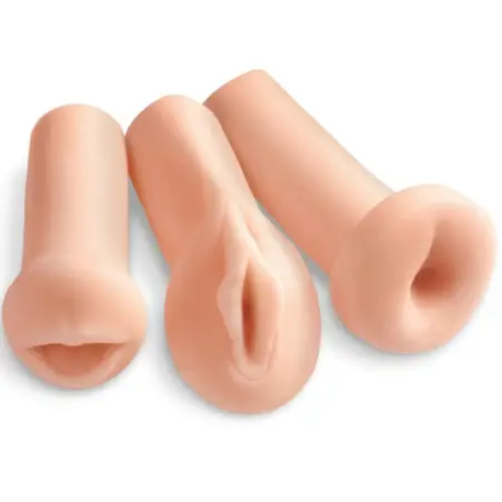 Kit 3 Masturbadores Realistas Boca, Vagina y Ano Fanta Flesh