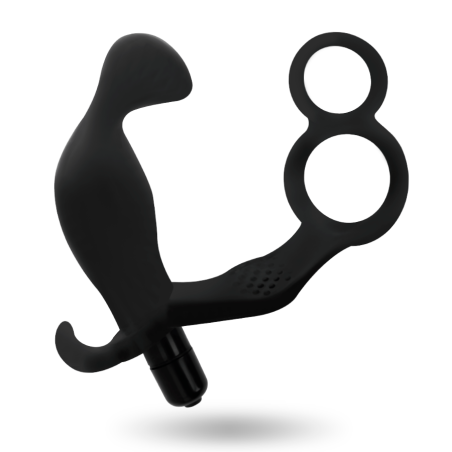 ADDICTED TOYS - PLUG ANAL CON ANILLA DOBLE PENE Y TESTÍCULOS NEGRO ADDICTED TOYS
