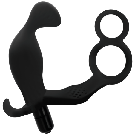 ADDICTED TOYS - PLUG ANAL CON ANILLA DOBLE PENE Y TESTÍCULOS NEGRO ADDICTED TOYS