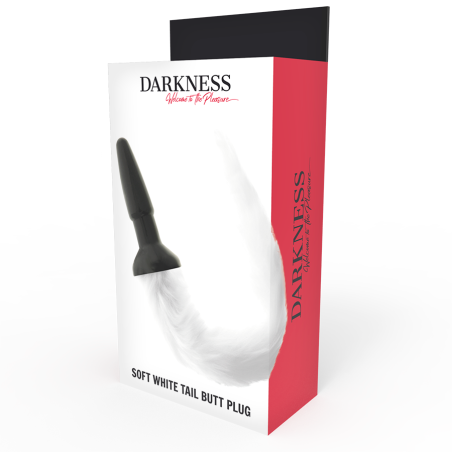 DARKNESS - PLUG ANAL SILICONA CON COLA BLANCA DARKNESS ANAL