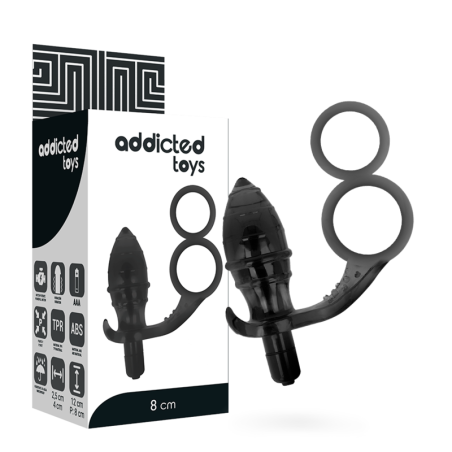 ADDICTED TOYS - PLUG ANAL CON ANILLA DOBLE NEGRO ADDICTED TOYS