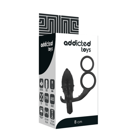 ADDICTED TOYS - PLUG ANAL CON ANILLA DOBLE NEGRO ADDICTED TOYS
