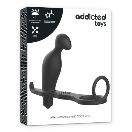 ADDICTED TOYS - PLUG ANAL CON ANILLO SILICONA NEGRO 12 CM ADDICTED TOYS