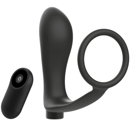 ADDICTED TOYS - ANILLA PENE CON PLUG ANAL CONTROL REMOTO NEGRO RECARGABLE ADDICTED TOYS
