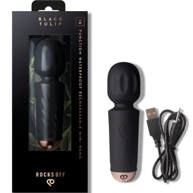 ROCKS-OFF - MINI WAND RECARGABLE 16 FUNCIONES NEGRO