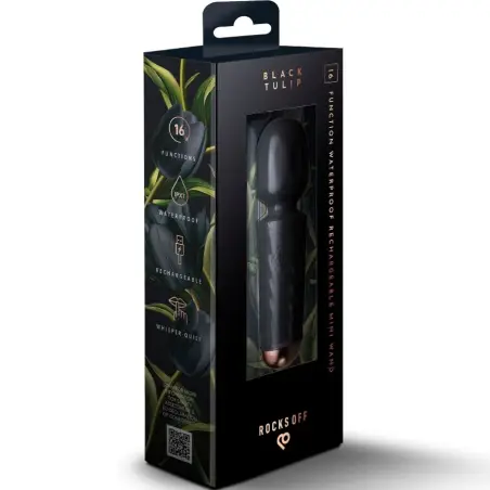 Mini Wand Recargable 16 Funciones Negro | Rocks-Off