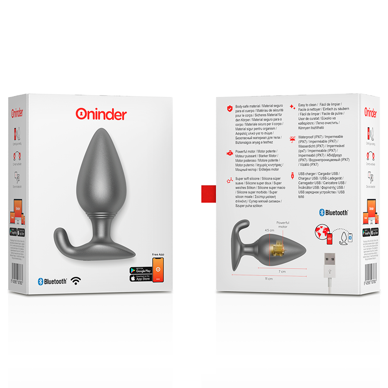 ONINDER - RIO PLUG ANAL VIBRADOR NEGRO - APP GRATUITA 