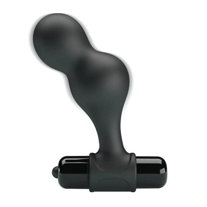 MR PLAY - PLUG ANAL VIBRADOR DE SILICONA NEGRO 