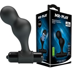 MR PLAY - PLUG ANAL VIBRADOR DE SILICONA NEGRO MR PLAY 2