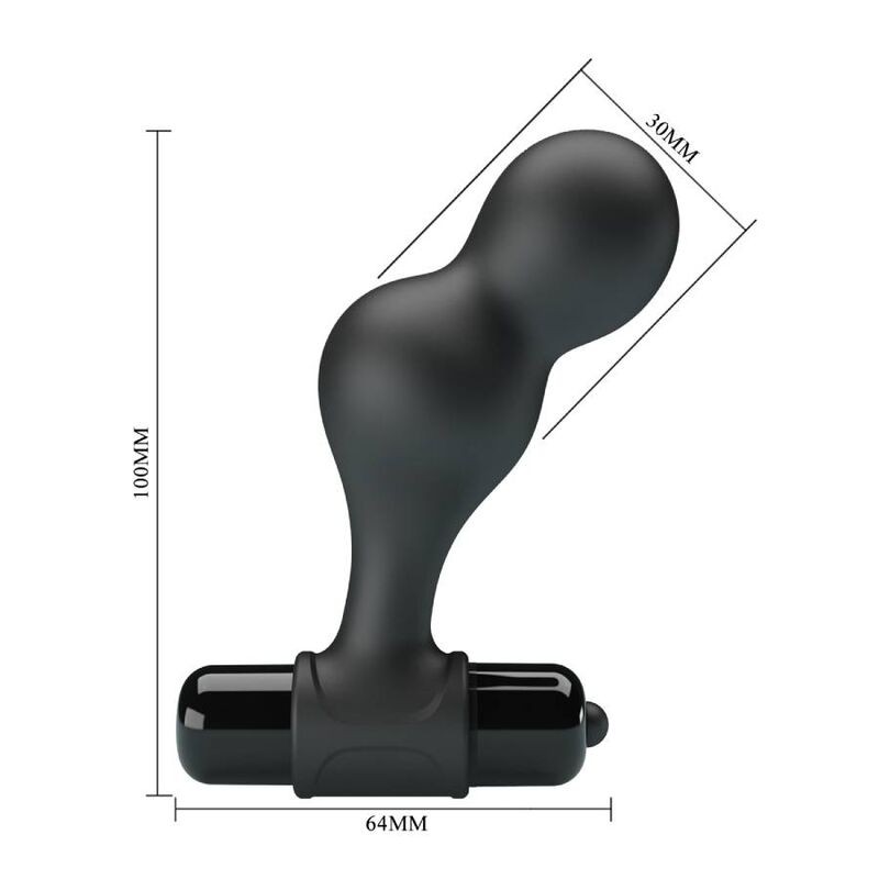MR PLAY - PLUG ANAL VIBRADOR DE SILICONA NEGRO 