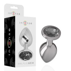 INTENSE - PLUG ANAL METAL ALUMINIO CON CRISTAL NEGRO TALLA M INTENSE ANAL TOYS