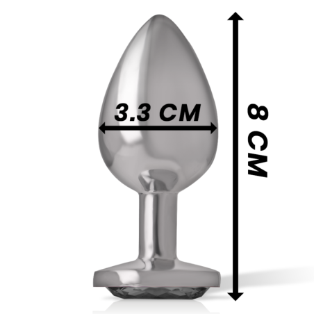 INTENSE - PLUG ANAL METAL ALUMINIO CON CRISTAL NEGRO TALLA M INTENSE ANAL TOYS