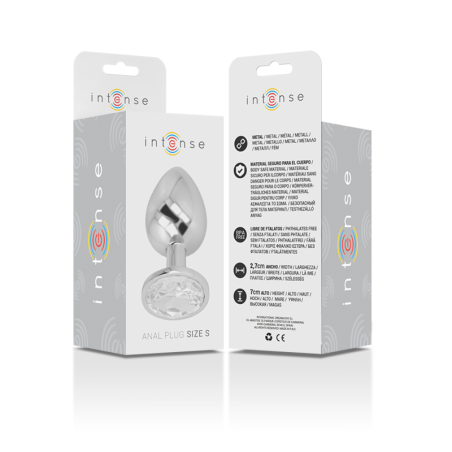 INTENSE - PLUG ANAL METAL ALUMINIO CON CRISTAL PLATA TALLA S INTENSE ANAL TOYS