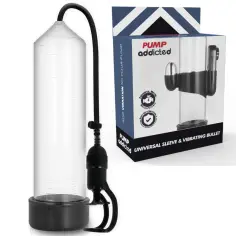 PUMP ADDICTED - BOMBA ERECCIÓN RX5 TRANSPARENTE CON VIBRADOR