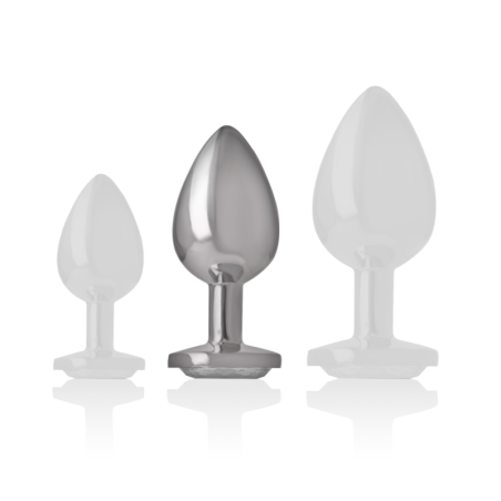 INTENSE - PLUG ANAL METAL ALUMINIO CON CRISTAL PLATA TALLA M INTENSE ANAL TOYS